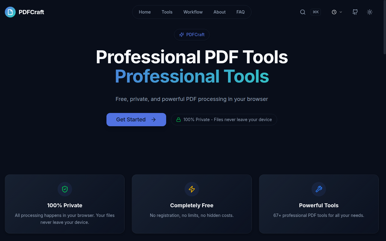 PDFCraft: Browser PDF Tools